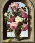 ₴ Купить натюрморт известного художника от 237 грн.: Розы в стеклянной вазе