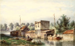 ₴ Картина городской пейзаж художника от 157 грн.: Шинкель, справа пристань для яхт с тылом усадьбы
