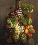 ₴ Репродукция натюрморт от 306 грн.: Виноград на лозе и персики на ветке