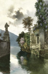 ₴ Картина городской пейзаж художника от 169 грн.: Каменная лестница к берегу озера