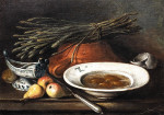 ₴ Репродукция картины натюрморт от 175 грн.: Спаржа, груши и яйца в на столе