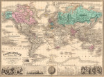 ₴ Купить старинную карту высокого разрешения от 184 грн.: Илюстрованная карта мира