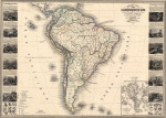 ₴ Купить старинную карту высокого разрешения от 175 грн.: Илюстрированная карта Южной Америки