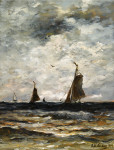 ₴ Купить картину море художника от 146 грн.: Рыболовецкие суда в бурунах