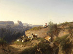 ₴ Репродукция картины пейзаж от 180 грн.: Пастух со стадом