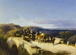 ₴ Картина бытовой жанр художника от 180 грн.: Фермеры Тиволи пересекают каменный мост