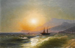 ₴ Купить картину море известного художника от 161 грн.: Побережье в закате