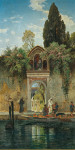 ₴ Репродукция бытовой жанр от 141 грн.: Венеция, у ворот монастыря острова Сан-Лаззаро