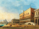 ₴ Картина городской пейзаж известного художника от 184 грн.: Вид на бассейн Святого Марка и дворец Дожей, на заднем плане Санта Мария делла Салюте