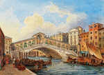 ₴ Картина городской пейзаж известного художника от 180 грн.: Мост Риальто на Большом канале в Венеции