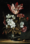 ₴ Репродукция натюрморт от 213 грн.: Цветы в стеклянной вазе