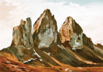 ₴ Репродукция картины пейзаж от 170 грн: Три вершины на рассвете