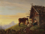 ₴ Картина бытовой жанр художника от 184 грн.: В Альпах