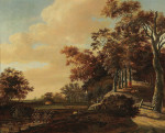 ₴ Картина пейзаж відомого художника від 253 грн.: Лісовий пейзаж із пастухом та його стадом