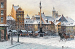 ₴ Репродукция городской пейзаж от 285 грн.: Зима в Варшаве