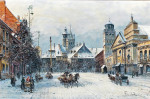 ₴ Картина городской пейзаж художника от 166 грн.: Зимняя сцена Варшавы