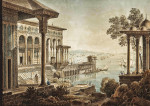 ₴ Репродукция картины пейзаж от 175 грн: Вид на Босфор в Константинополе, дворец на переднем плане