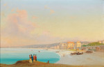 ₴ Картина городской пейзаж художника от 204 грн.: Ницца, вид на пляж с набережной Миди