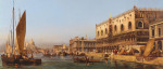 ₴ Репродукция городской пейзаж от 222 грн.: Венеция, дворец Дожей и Моло с видом на Пунта делла Догана и Санта Мария делла Салюте на заднем плане