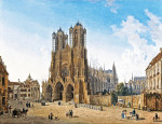 ₴ Репродукция городской пейзаж от 241 грн.: Вид на собор Нотр-Дам в Реймсе