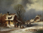 ₴ Репродукция картины пейзаж от 189 грн: Деревня зимой