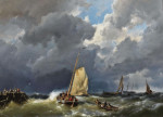 ₴ Картина морской пейзаж известного художника от 175 грн.: Рыбацкие лодки в бурных морях