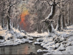 ₴ Репродукція краєвид від 241 грн: Романтичний зимовий пейзаж