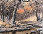 ₴ Репродукция пейзаж от 253 грн: Закат над зимним пейзажем