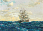 ⚓Репродукція морський краєвид від 235 грн.: Трищогловий корабель у відкритому морі