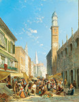 ₴ Картина городской пейзаж художника от 146 грн.: День рынка на Пьяцца ди Синьори в Виченце