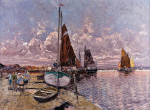 ₴ Купить картину море художника от 180 грн.: Парусные суда в портовой бухте