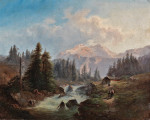 ₴ Репродукция картины пейзаж от 193 грн: На горном ручье