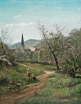 ₴ Репродукция картины пейзаж от 189 грн.: Цветущие абрикосовые деревья