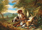 ₴ Репродукция картины натюрморт от 175 грн.: Охотничий натюрморт со спаниелями