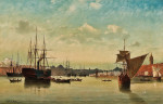 ₴ Картина морской пейзаж художника от 163 грн.: Вид на порт в Стамбуле