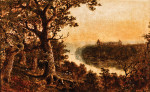 ₴ Репродукция пейзаж от 261 грн.: Романтический пейзаж с руинами на реке