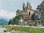 ₴ Картина городской пейзаж художника от 180 грн.: Вид на Мелькский монастырь с Дуная
