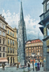₴ Репродукция городской пейзаж от 279 грн.: Вид собора Святого Стефана