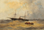 ₴ Купить картину море художника от 170 грн.: Австрийский пароход в бурных морях