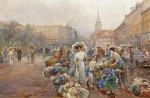 ₴ Репродукція міський краєвид 211 грн.: Квітковий базар у Відні
