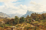 ₴ Репродукция картины пейзаж от 166 грн.: Вид на Альпы из Майенфельда в Граубюндене в направлении Лихтенштейна
