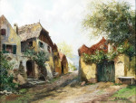 ₴ Репродукция пейзаж от 317 грн.: Старая деревенская улица в Вайсенкричен на Дунае, Вахау