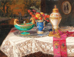 ₴ Репродукция картины натюрморт от 189 грн.: Декоративные предметы и букет цветов