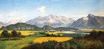 ₴ Картина пейзаж художника от 126 грн.: Панорамный вид на Зальцбург с Унтерсбергом