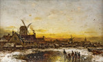 ₴ Репродукция картины пейзаж от 152 грн.: Развлечения на льду перед голландским городом