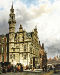 ₴ Репродукция городской пейзаж от 240 грн.: Вид на Гаагу с ратушей