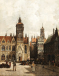 ₴ Картина городской пейзаж художника от 185 грн.: Площадь в Оксфорде