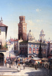 ₴ Картина городской пейзаж высокого разрешения от 162 грн.: Рынок в Болонье