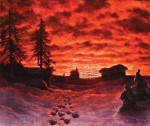 ₴ Репродукция картины пейзаж от 202 грн.: Закат над заснеженным пейзажем