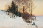 ₴ Картина пейзаж художника от 179 грн.: Зимний пейзаж с рыбаками